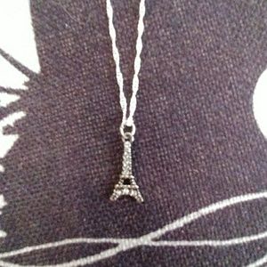 A silver necklace